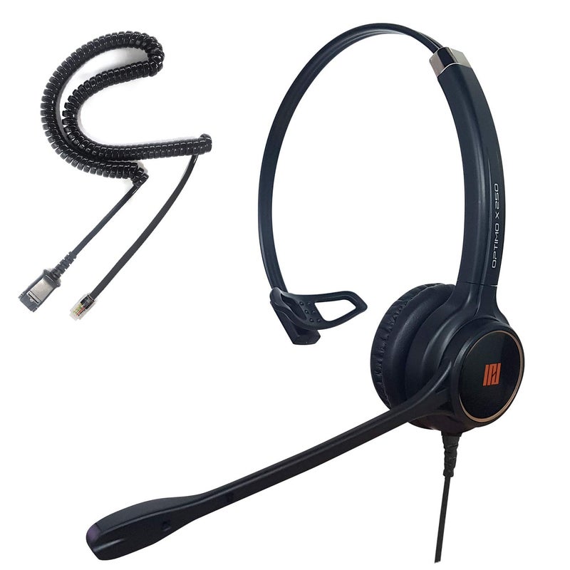 IPD IPH-250 Phone Headset with Noise Cancelling Microphone for Office and Call Center -Compatible with Cisco landline Phones -7800/7900/8800/6945 Series, Interquartz and Altigen landline Phones - Image 1